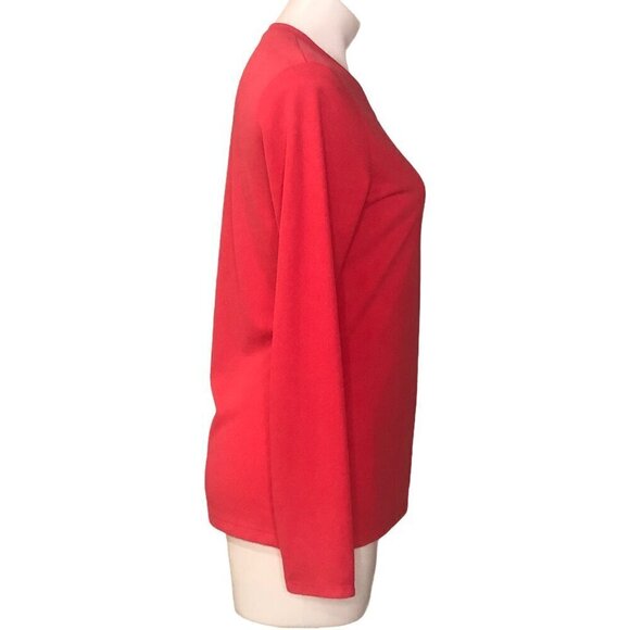 Asics Logo Pink Long Sleeve Athletic Top, V-Neck Women's Size M - Picture 4 of 8